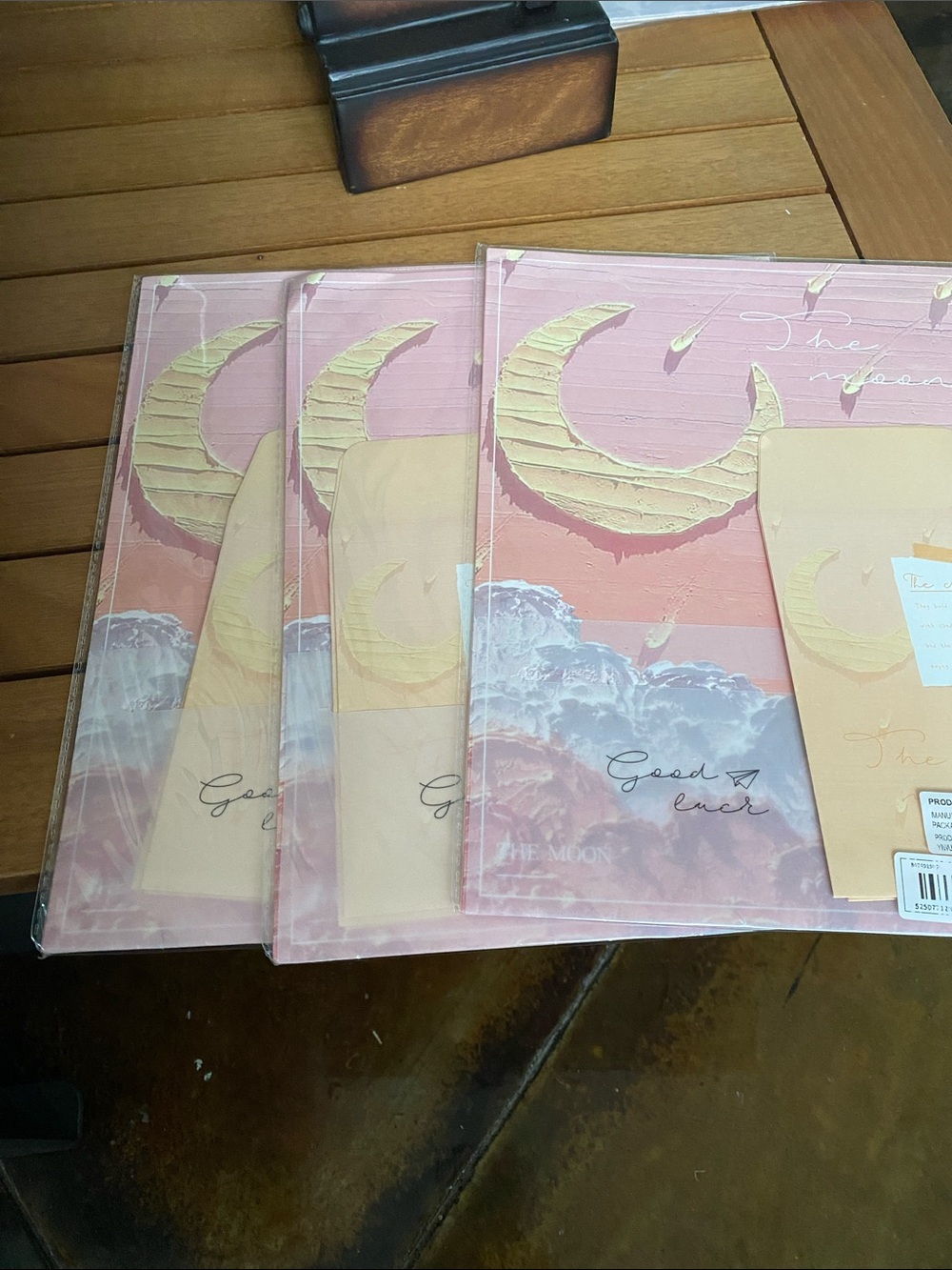 Lunar Pink & Gold Notebook Set - Moon Design